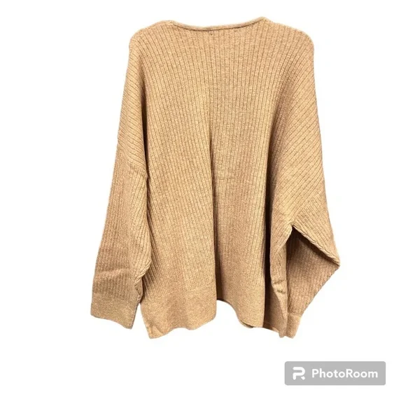 Madewell Cameron Ribbed Cardigan Sweater in Coziest Yarn Heather Toffee 4X NEW - Picture 5 of 7